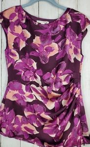 Banana Republic Short Sleeve Side Zip Floral Blouse Size 0